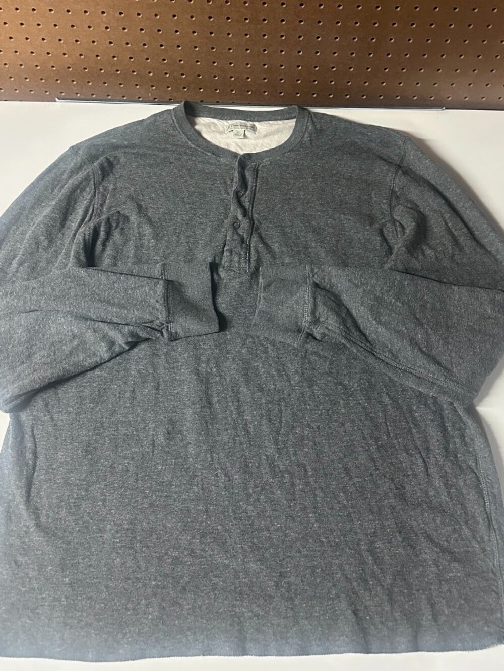 Vintage J Crew 1/4 Button 100% Cotton LS Gray XL Pullover